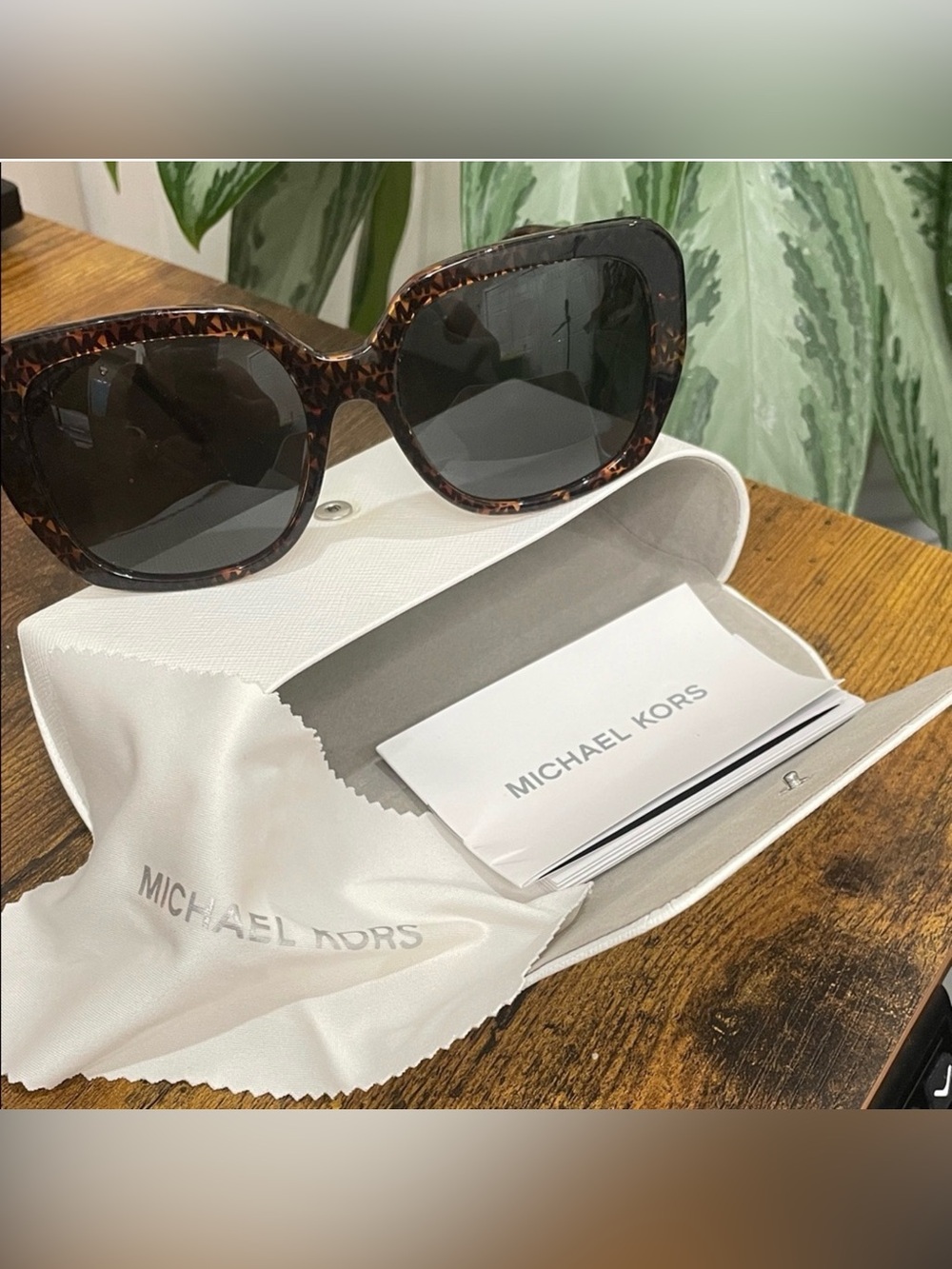 Michael Kors Manhasset MK2140 Sunglasses Tortoise MK Logo Print - Picture 5 of 9